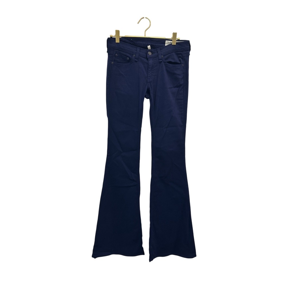Rag & Bone Flare Jeans Low Rise Navy Blue Stretch Denim Size 27 W1825Q337 - Picture 2 of 10